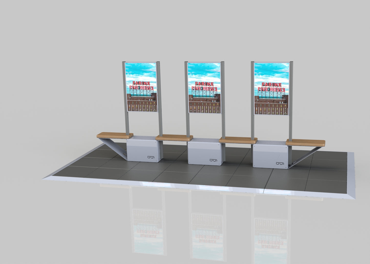 Ensemble de 3 mobiliers MONOK4 sur TUILES d'ancrage LESTAK